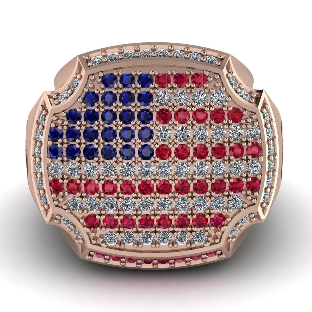American Flag Men Signet Ring - Carl No. 5